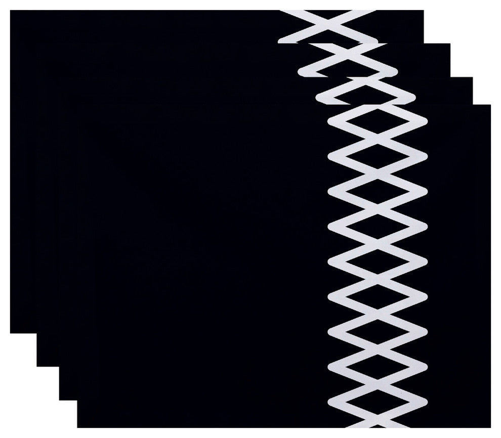 Lace Up Geometric Print Placement, Bewitching, Set of 4