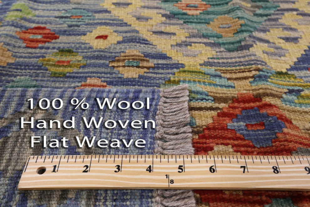 5' 11" X 7' 8" Kilim Flat Weave Reversible Rug Q8298