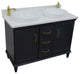 49" Double Vanity, Dark Gray Finish With Engineered Stone Top And Round Sink