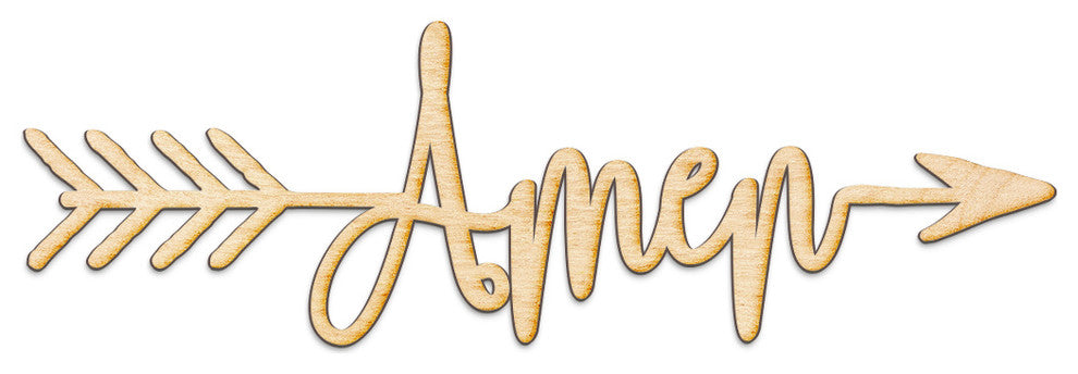 Amen Right Arrow Wood Sign Home Decor Unfinished, 36"x11"