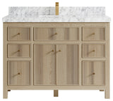 Sonoma Oak 48 Single Sink Bath Vanity with 2" Carrara Marble
