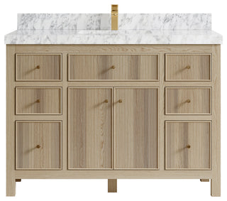Sonoma Oak 48 Single Sink Bath Vanity with 2" Carrara Marble