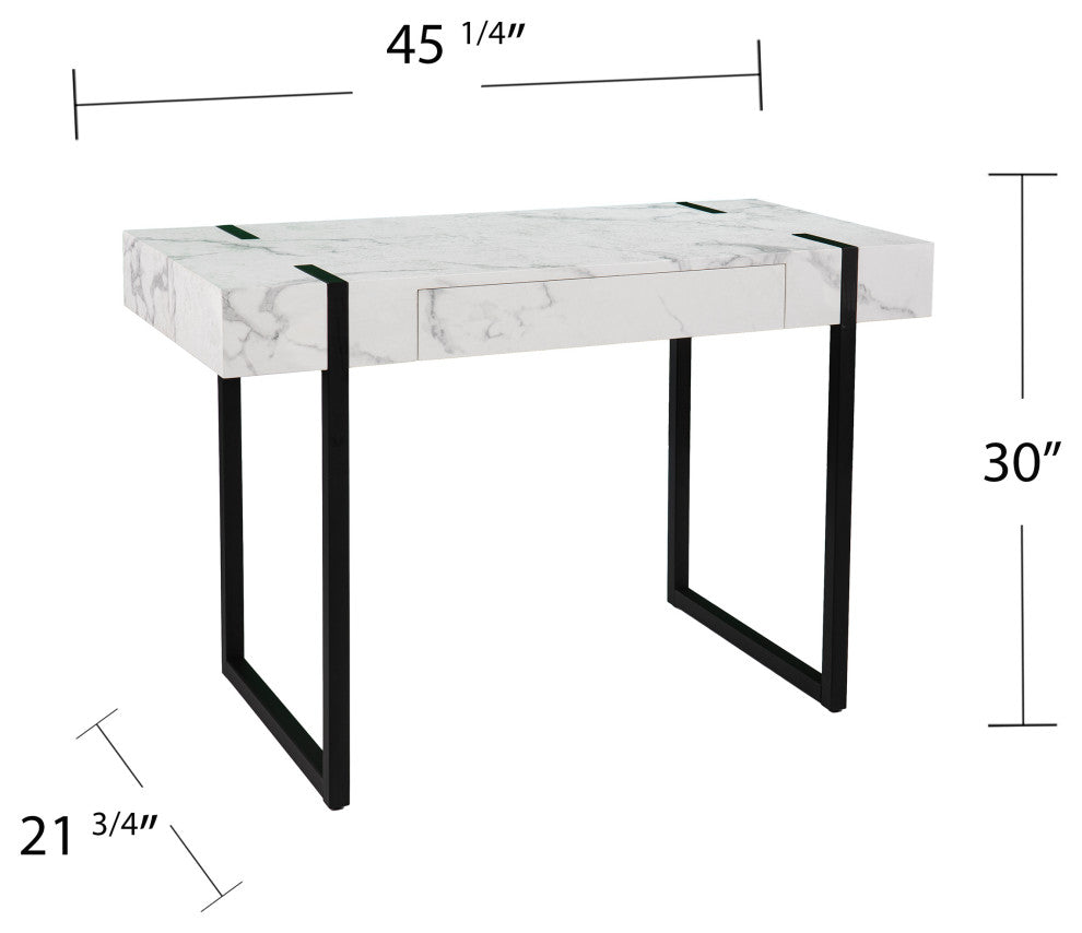 Bianca Modern Faux Marble Desk