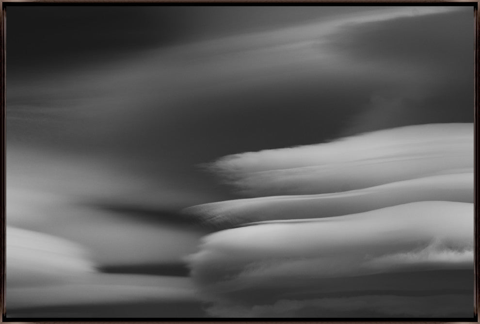 36x24 Lenticular Clouds I, Framed Artwork, Espresso