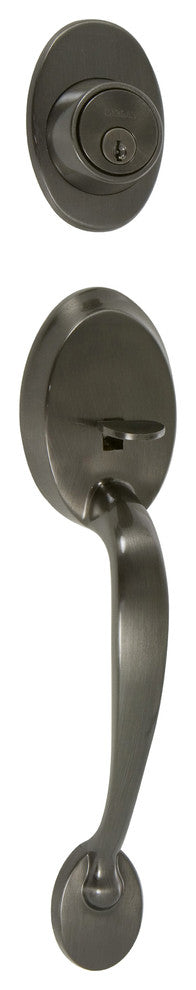 Callan Colton Single Cylinder Handleset in Satin Nickel finish, Antique Nickel, Single Cylinder Handle Set