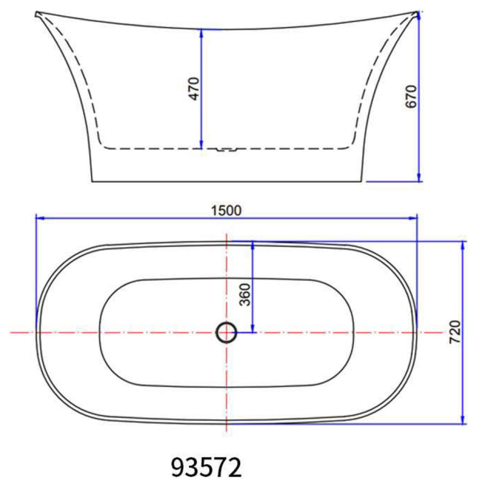 59" Acrylic Freestanding Double Slipper Soaking Bathtub, White