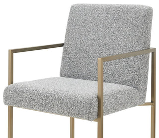 Modrest Suzanne, Modern Gray Fabric/Antique Brass Dining Chair