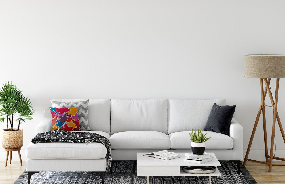 Leaf Pile Accent Pillow, Larkspur, 26"x26"