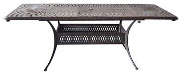 Palm Tree cast aluminum furniture 15-piece outdoor dining set extendable table
