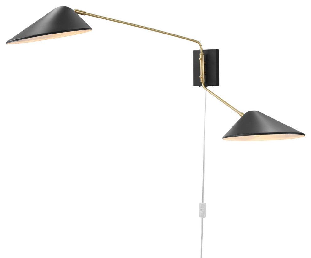 Sconce Wall Lamp Light Fixture, Black, Metal, Modern Cafe Bistro Hospitality