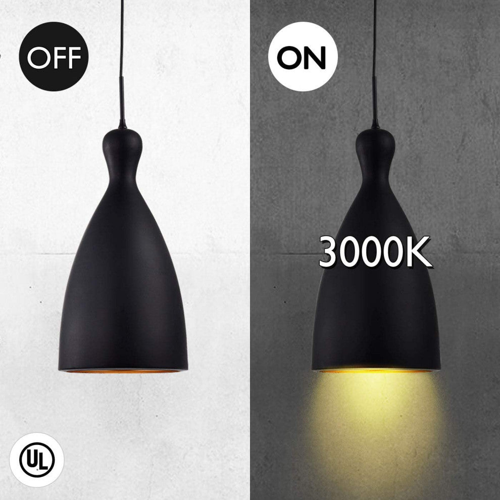 Modern Aluminum Pendant Lighting Matte Black Ceiling Hanging Light Fixture