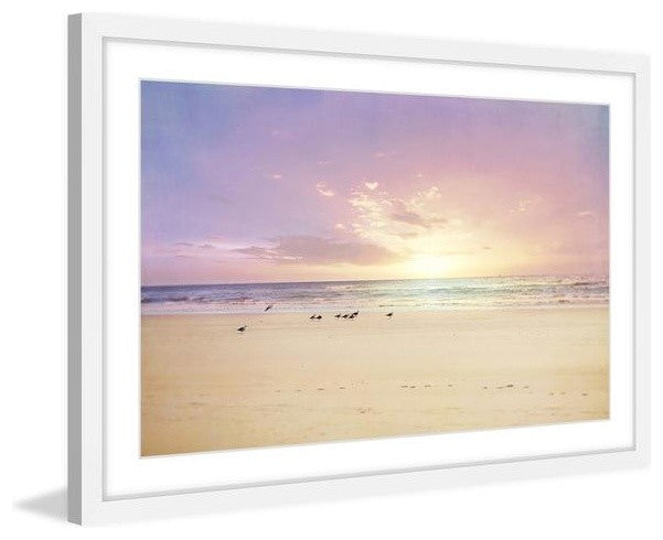"The Beach Is My Happy Place" Framed Painting Print, 36"x24"