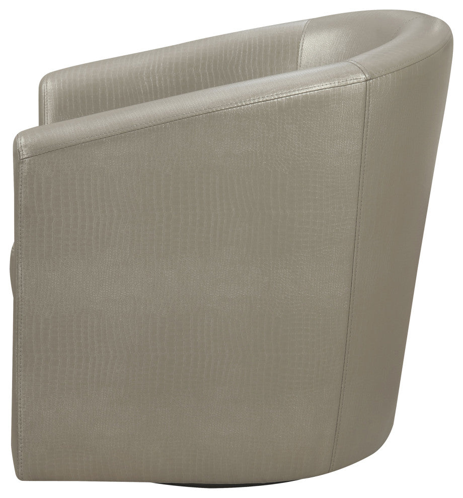 Turner Upholstered Barrel Back Swivel Chair Champagne