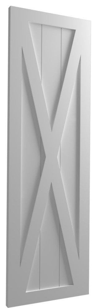 15"W True Fit PVC Single X-Board Farmhouse, Primed, 31"H