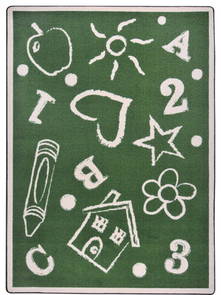 Playful Patterns Rug, Kid's Art, Green, 3'10"x5'4"