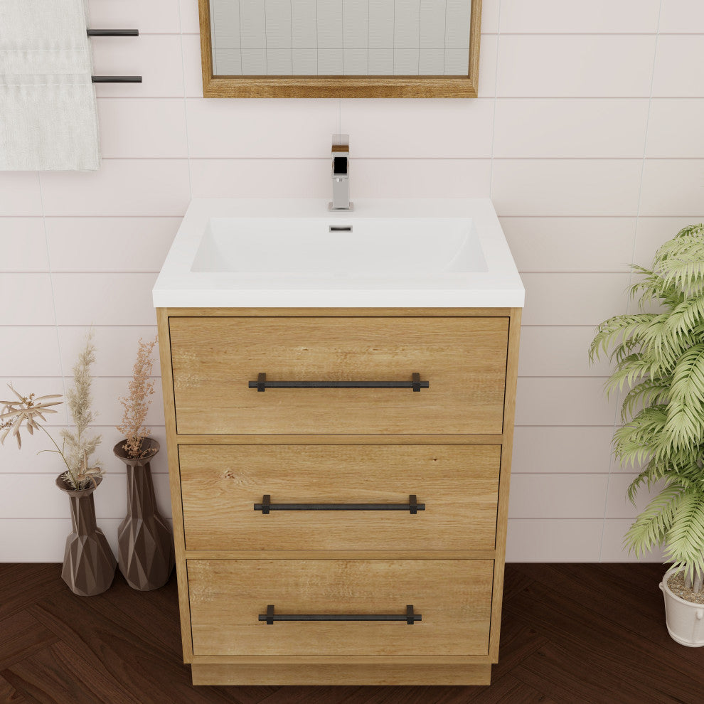 Victoria 24" Solid Wood Bath Vanity, Oak