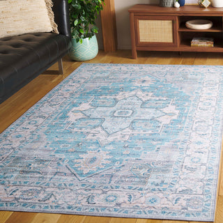Safavieh Arizona Machine-Washable Collection ARZ913 Rug, Grey/Turquoise, 3'x5'