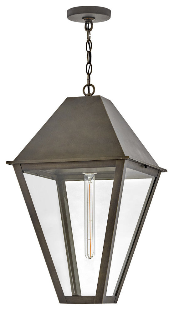 Hinkley Endsley Large Hanging Lantern, Blackened Brass