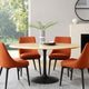 Lippa 60" Oval Artificial Travertine Dining Table, Black Travertine
