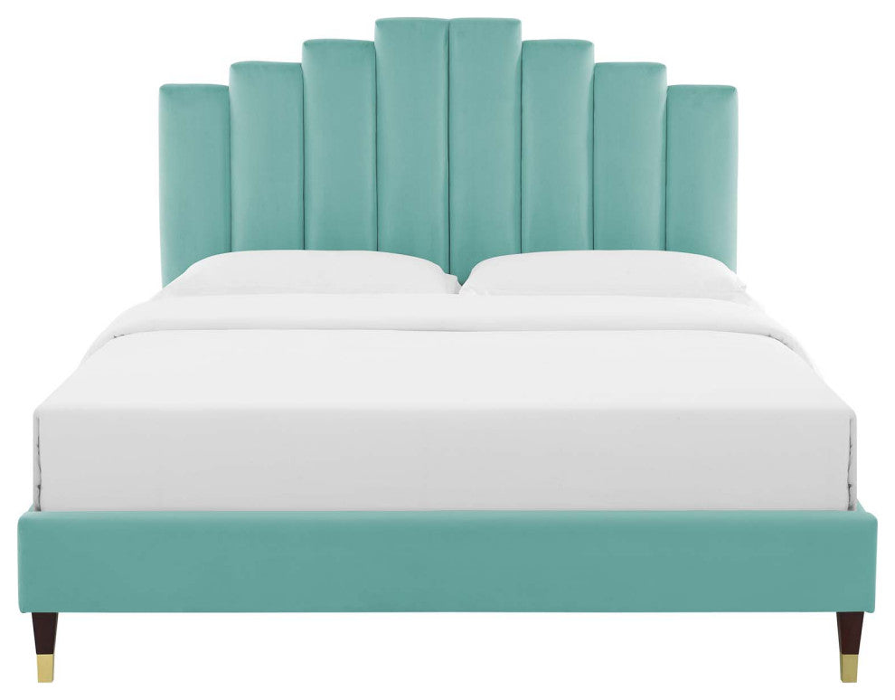 Elise Full Performance Velvet Platform Bed MOD-6874-MIN