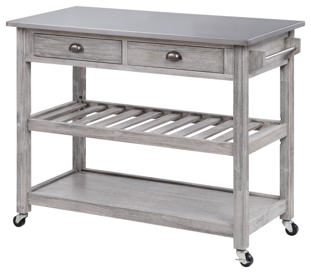Sonoma Kitchen Cart, Storm Gray Wire-Brush