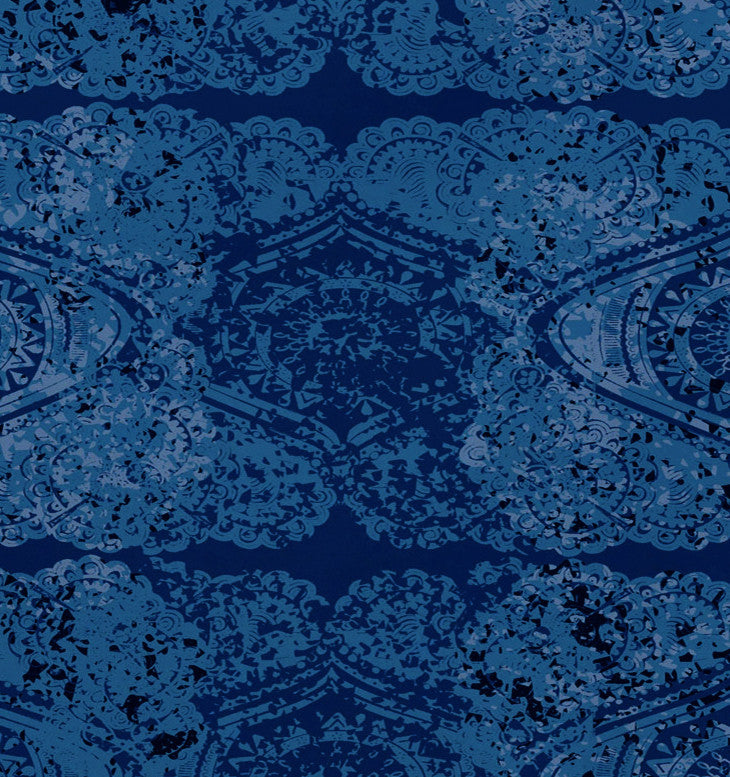 Patina Geometric Print Placemat, Set of 4, Blue