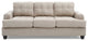 Sandridge 79 in. W Flared Arm Microfiber Straight Sofa, Vanilla