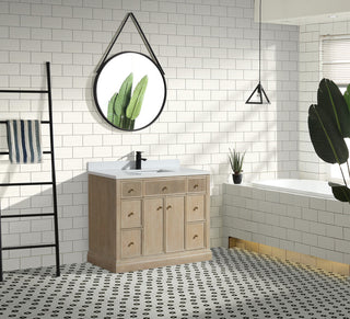 Redondo Bathroom Vanity, Ash Oak, 42", Single Sink, Freestanding