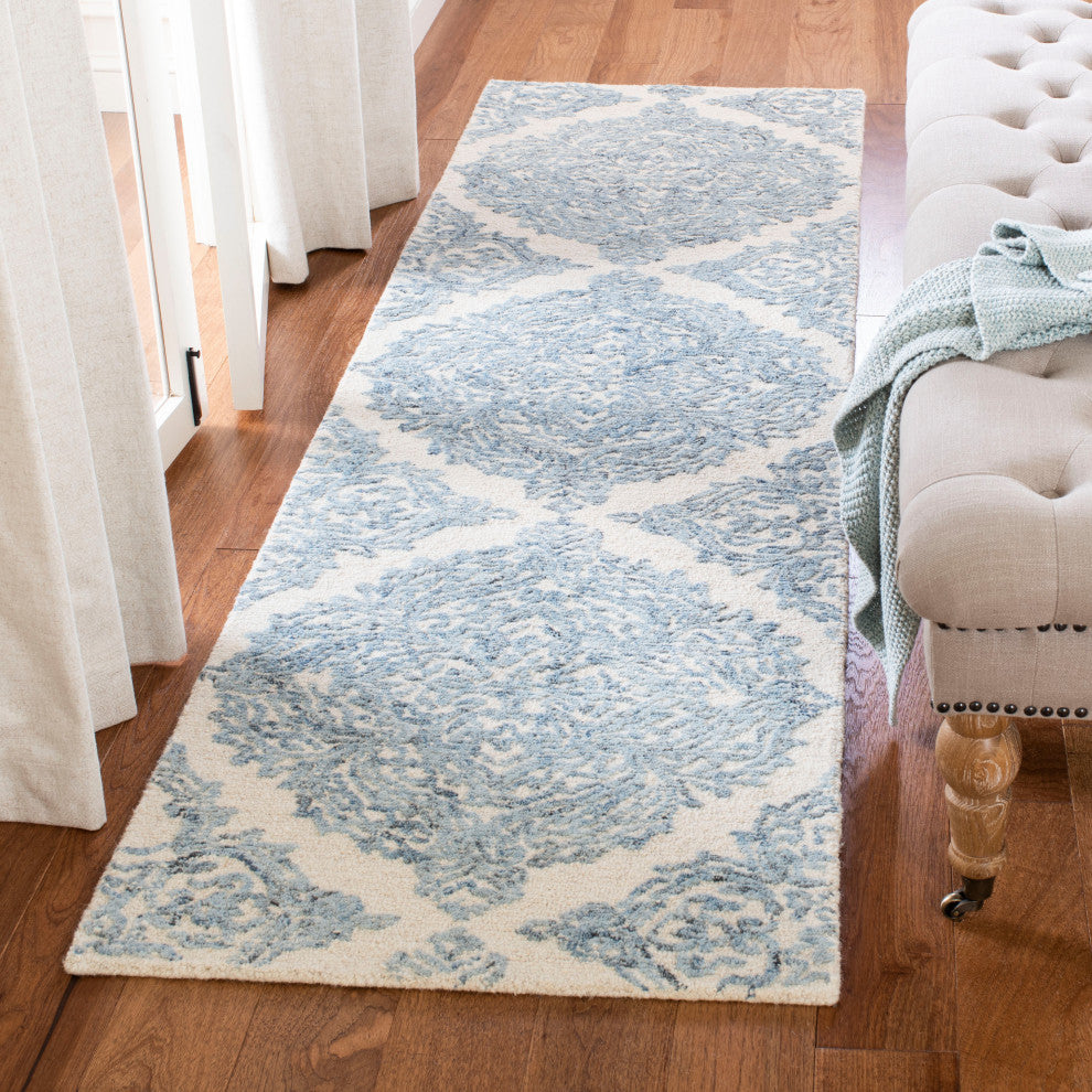 Safavieh Couture Abstract Collection, ABT346 Rug, Ivory/Blue, 2'3"x6'