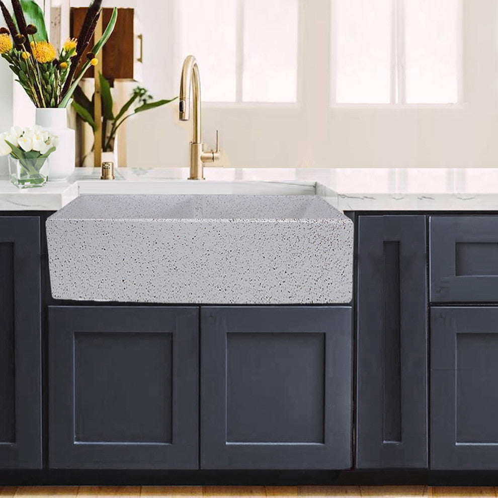 Nantucket Sinks Double Bowl Farmhouse Fireclay Sink, Pietra Sarda