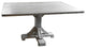 Barnwood Style Timber Peg Pedestal Dining Table, Thunder White, 36" X 60"