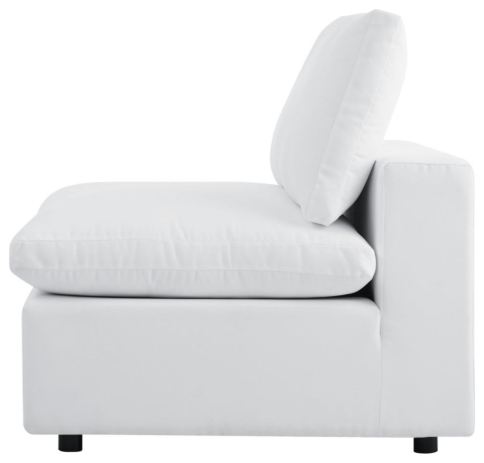 Modular Lounge Sectional Deep Sofa Chair Set, Sunbrella, White, Modern, Outdoor