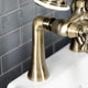 KS228AB Deck Mount Clawfoot Tub Faucet With Hand Shower, Antique Brass