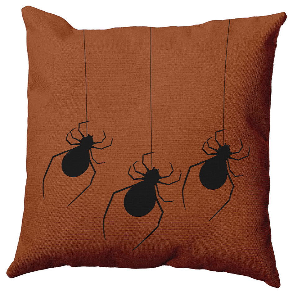 20"x20" Hanging Spiders Decorative Throw Pillow, Sienna