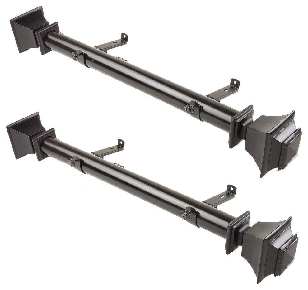 Owen 1.5" Side Curtain Rod, Black, 18"
