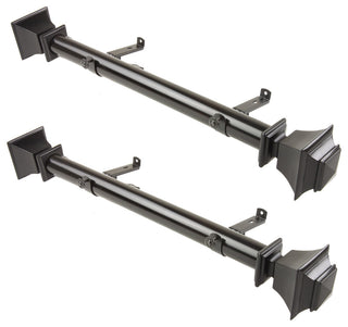 Owen 1.5" Side Curtain Rod, Black, 18"