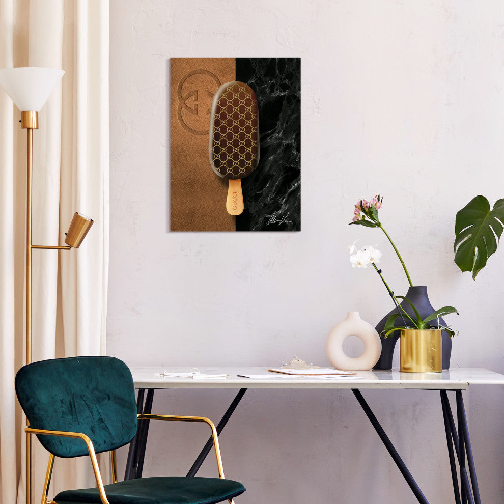 "Gucci Glamour" Frameless Free Floating Tempered Glass Panel Graphic Wall Art