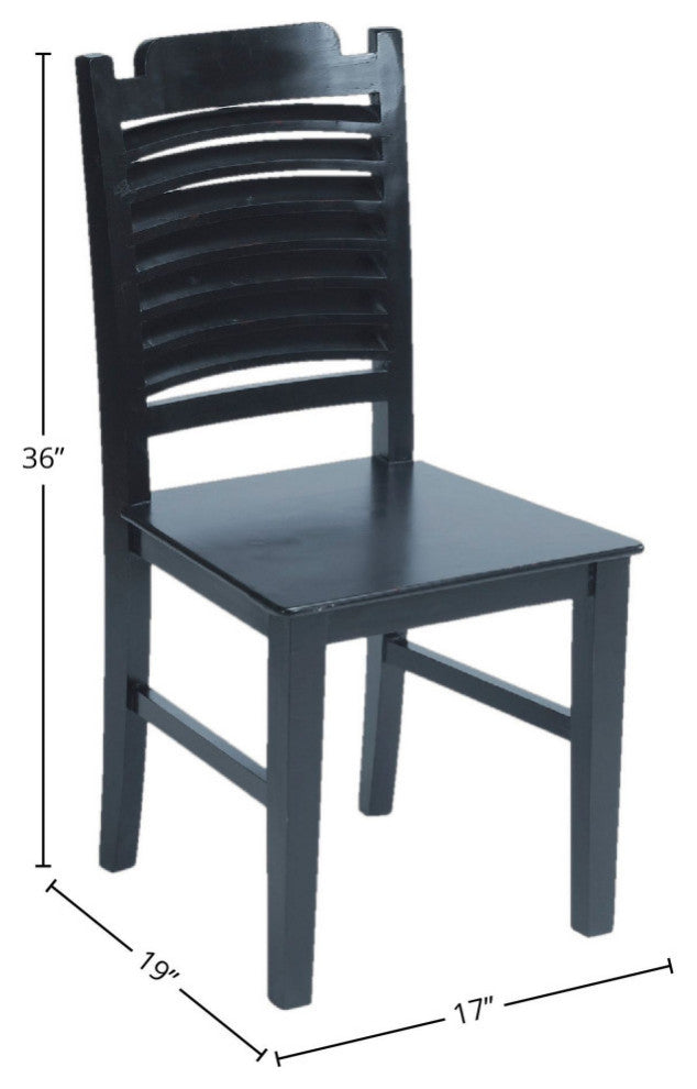Solid Wood Dining Chair, Black