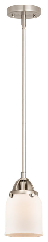 Small Bell Mini Pendant, Brushed Satin Nickel, Matte White, Matte White