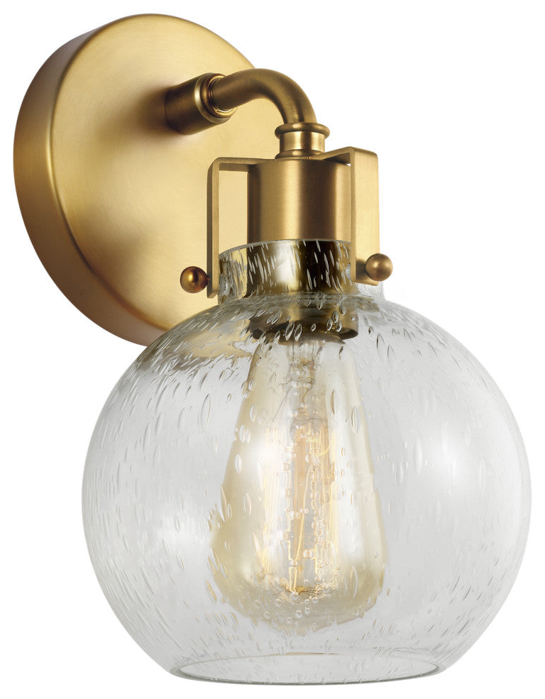 Clara 1-Light Wall Sconce, Burnished Brass