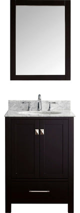 Caroline Avenue 24" Single Bathroom Vanity Set Espresso, Marble Top