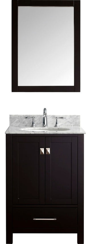 Caroline Avenue 24" Single Bathroom Vanity Set Espresso, Marble Top