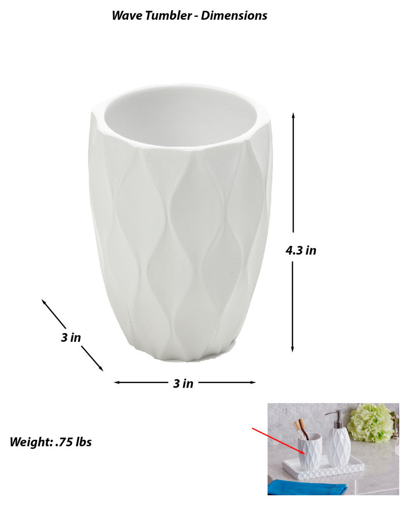 Wave, White, Tumbler