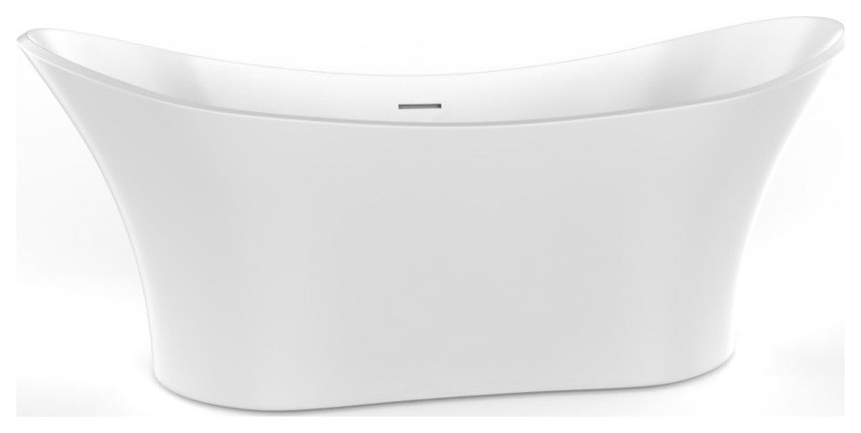 CastelloUSA Ocean Solid Surface Freestanding Tub, White