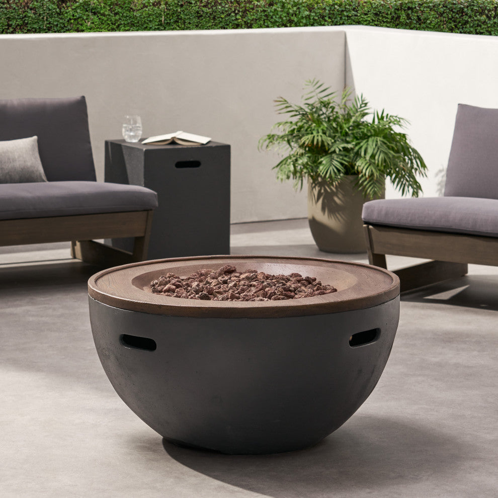 Gaylor Outdoor 40,000 BTU Lightweight Concrete Bowl Fire Pit with Tank Holder