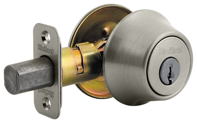 KwiksetÂ® 660-15-SMT-RCAL-RCS Single Cylinder Deadbolt w/ Smart Key, Satin Nickel