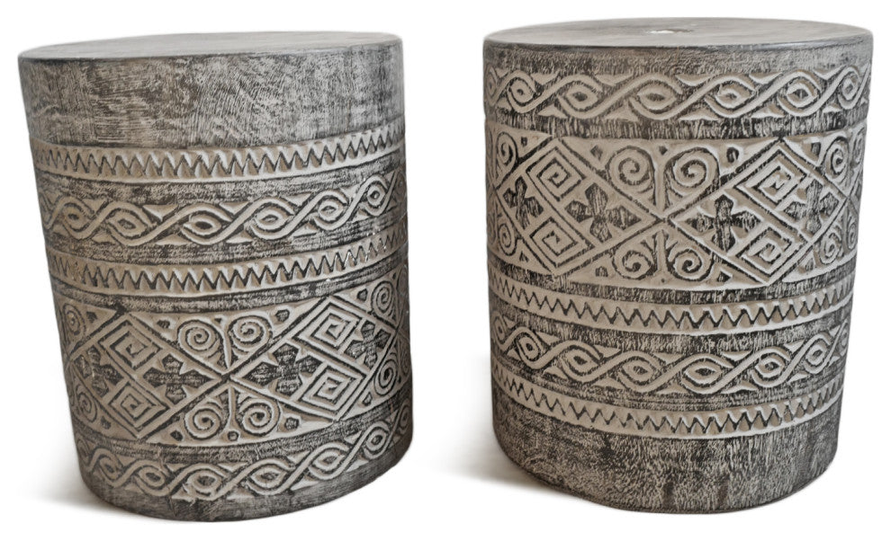 Java Grey Wash Side Table Stand