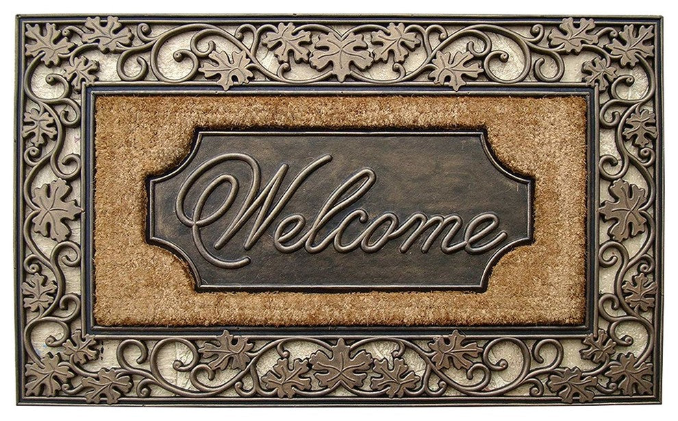 First Impression Rubber/Coir Dirt Trapper 18"x30" Welcome Doormat