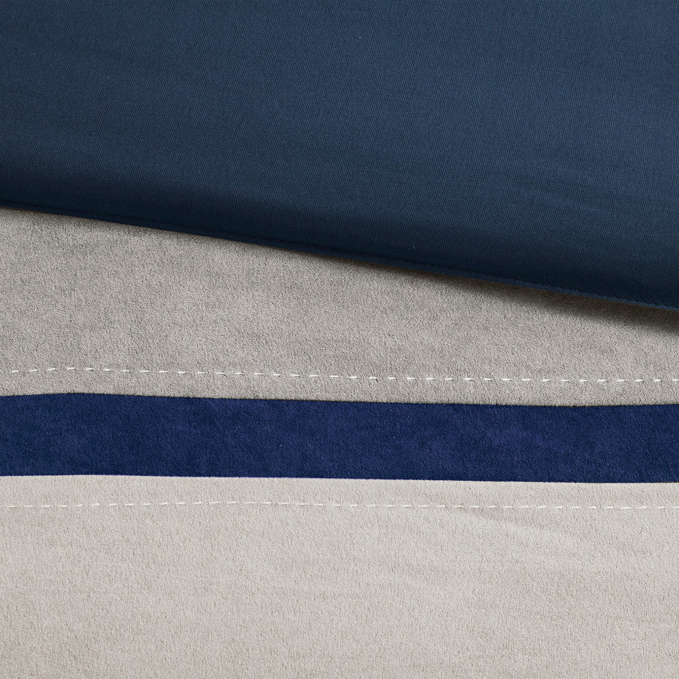 Madison Park Palisades Palizzate Suede 7-Piece Comforter Set, Blue, Cal King