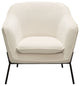 Status Accent Chair in Cream Fabric with Black Powder Coated Metal Leg